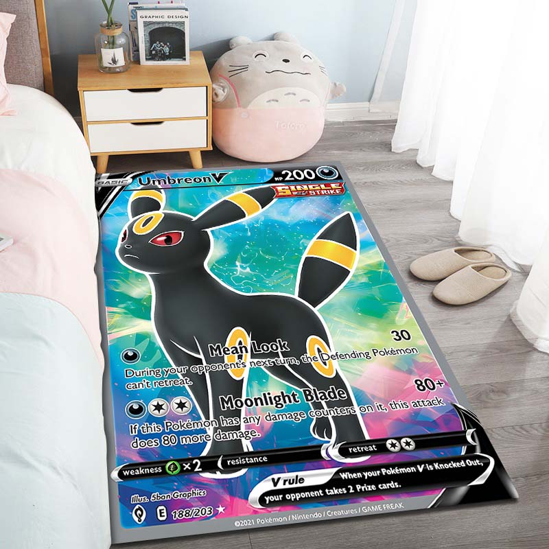 3D P0kemon Eevee Clan Cards Pattern Printed Carpets Living Room Bedroom Sofa Floor Mat Modern Large Area Decorative Rugs Gifts