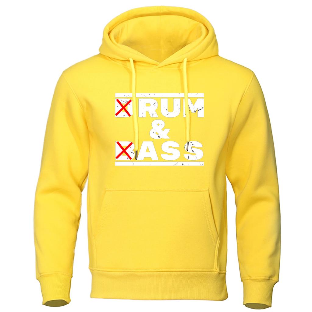 Pullover Hoodies 2025 Spring And Autumn Men's Drum & Bass Lovers Rum & Ass Funny Quote Logo Print Premium Brand Coat