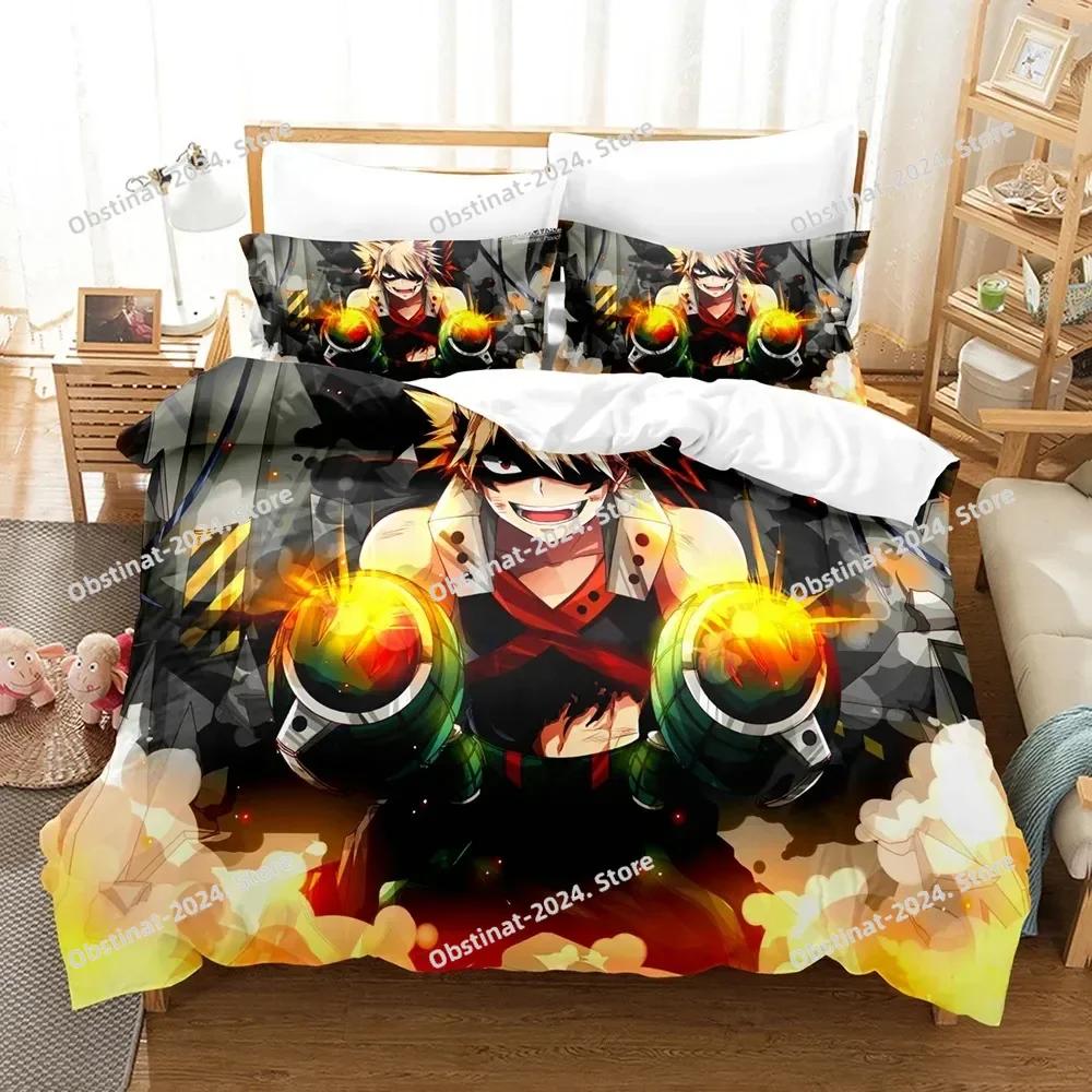 My Hero Academia Комплект Постельного Белья Япония Аниме Печатный Комплект Постельного Белья С Наволочкой Мягкое Покрывало Мягкое Односпальное Двуспальное Queen Super King-Size Размеры