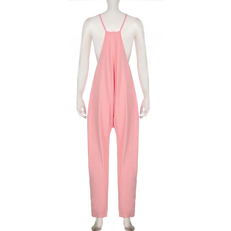 Повседневный универсальный свободный комбинезон в европейском и американском стиле, однотонный