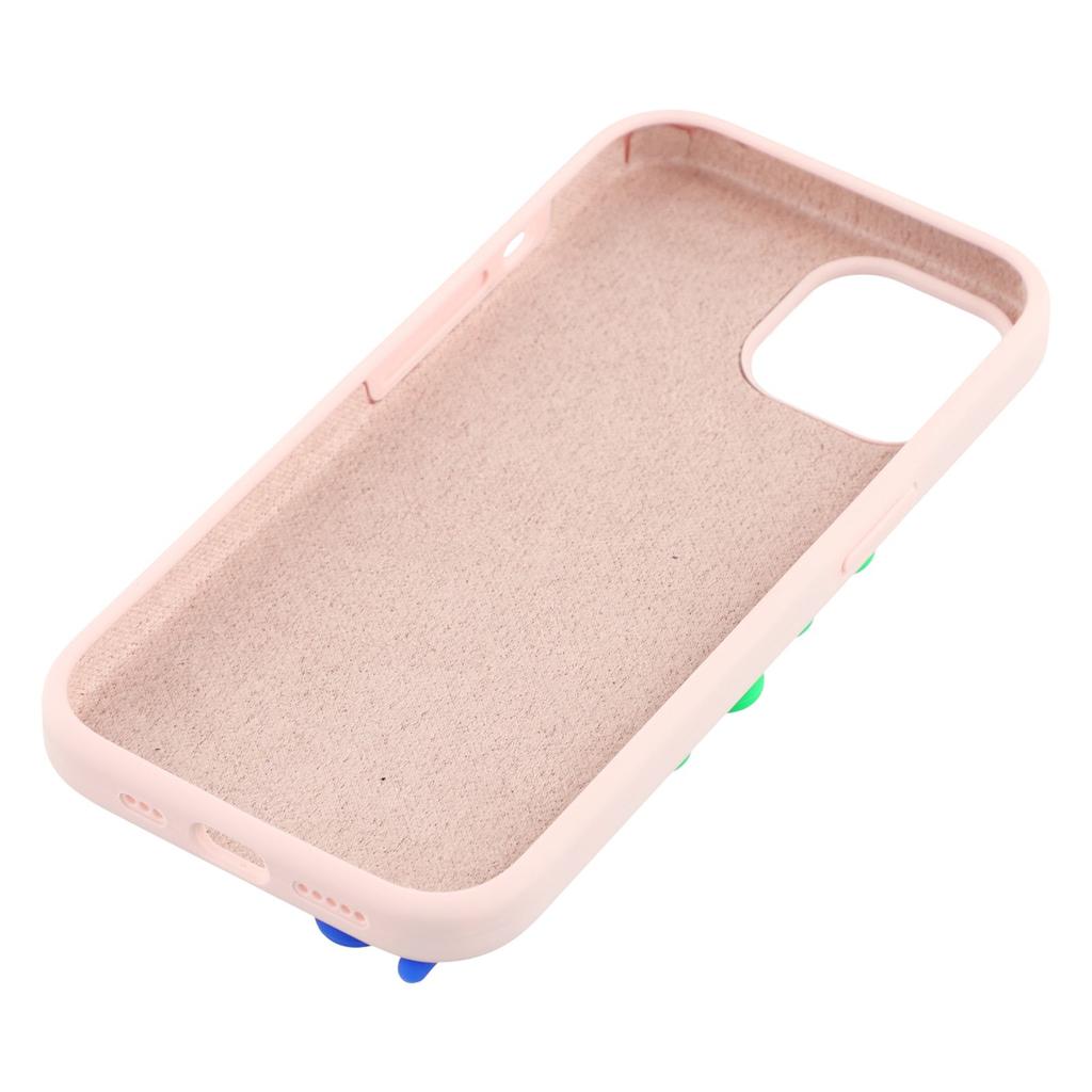 For iPhone 15 Case 3D Stress Relief DIY Colorful Bar Silicone+PC Phone Cover Dots Design