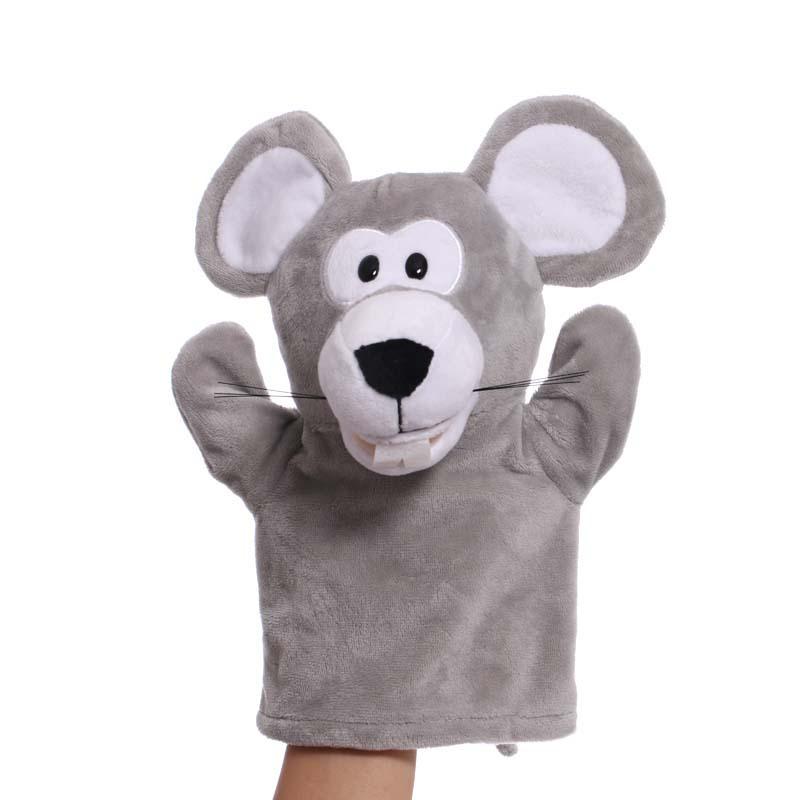 Stuffed Plush Animals Playthings Hand Finger Story Puppet Kawaii Dolls Learning Infant Playthings Duck Lamb Cow Dog Horse Kids Toy Gift Idea