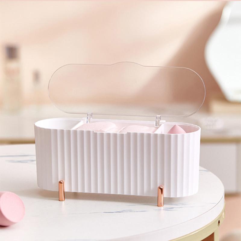 3 Compartments Storage Box, Jewelry Swab Dispenser for Bedroom Bathroom, Clear and Durable