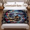 Music Theme Soft Blanket Personalized Custom Name Text Print Warm Blanket Home Sofa Bedroom Decor