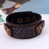 Men Women  Alloy Buckle Wide Cuff Bracelet Wrap Bangle Leather Wristband Punk Snap Bracelet
