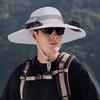 Outdoor Hat with Dual Power Supply Fan Summer Wide Brim Sun Hat Cooling Fishing Hiking Sun Protection Hat