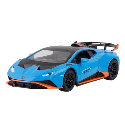 МояМашина 1:Масштабная модель Lamborghini Huracan STO из литого металла - Синяя Коллекционная фигурка и Декор для витрины