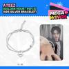 [ATEEZ ЗОЛОТОЙ ЧАС : Часть 5 Официальный MD] Редкий Браслет с Покрытием Серебром 925 Пробы + Официальная Фотокарточка (1 шт.)