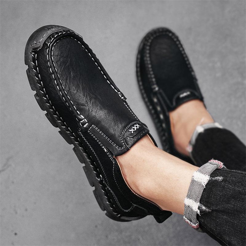 Winter/fall Men's Shoes Men's Light Comfortable Breathable Walking Flat Men Shoes Large Men's Leather Shoes