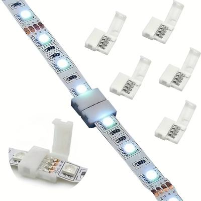 10 шт. Светодиодный коннектор для ленты 8 мм 10 мм 2 контакта 4 контакта 3528 5050 RGB Одноцветный Беспаечный Коннекторы для печатной платы Без проводов Сварка