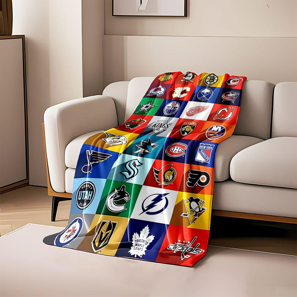 NHL Team Logos Blanket Design print blanket soft and cozy perfect for the living room bed sofa or a nap,gift