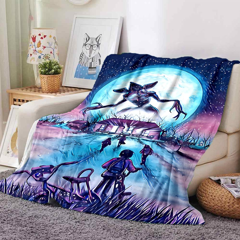 1pc Stranger Things Adventure flannel Blanket for Super Soft Cute Comfort Blanket for Travel Bedding Couch Sofa Blanket Y82527