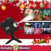 Рождество Хэллоуин фильмы отображает оконный проектор Xmas проекционный свет с экраном-занавеской включает 12 движений рождественские украшения подарки