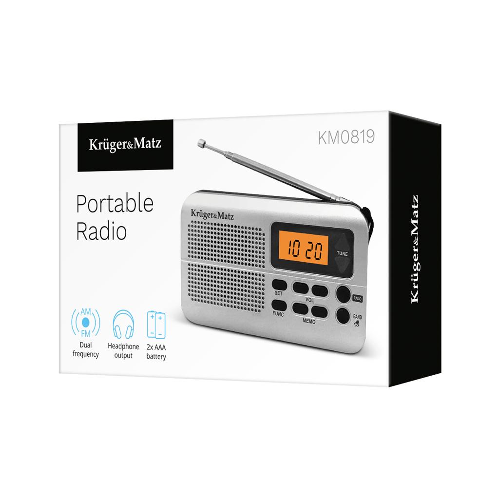 KrugerMatz portable FM AM JACK battery-powered radio