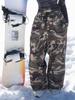 Унисекс Камуфляжные Лыжные Штаны: Ветрозащитная, водонепроницаемая, плотная, на флисовой подкладке, в американском стиле, экипировка для сноуборда.