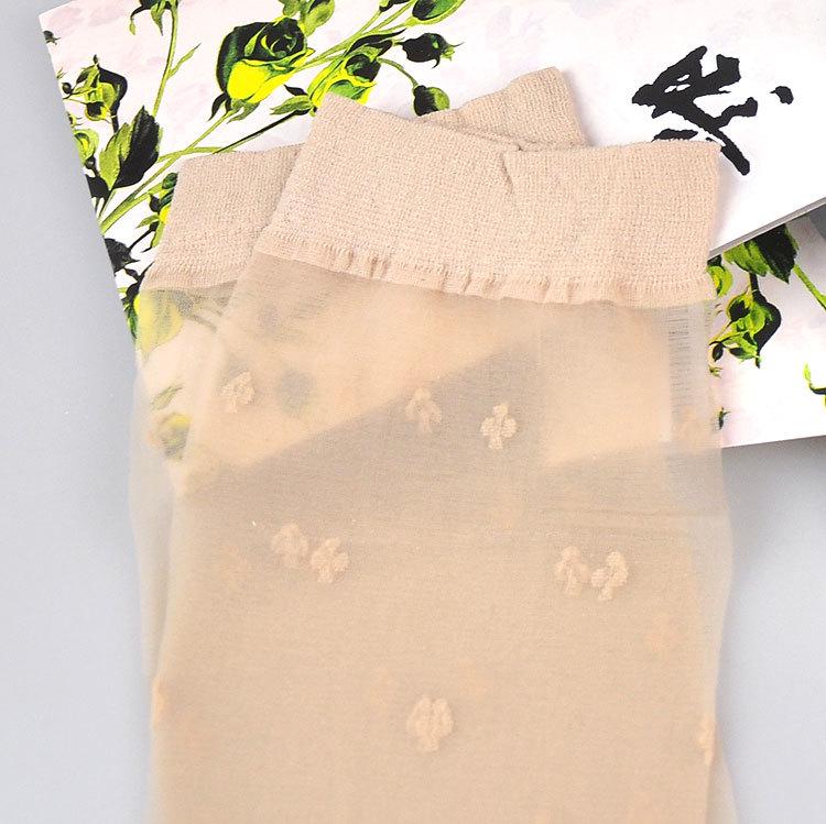 Ультратонкие жаккардовые прозрачные шелковые короткие носки для женщин