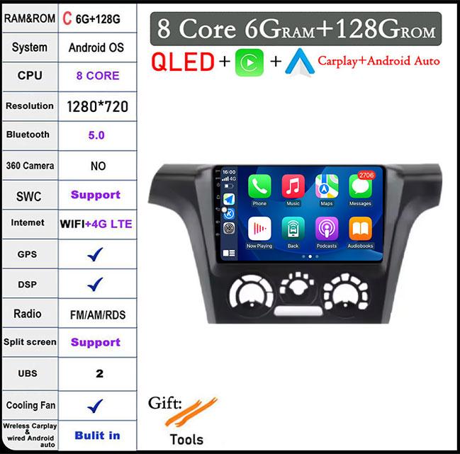 9-дюймовый экран для Mitsubishi Outlander 1 2002-2008 Android 14 автомобильный радиоприемник мультимедийный проигрыватель 4G GPS WIFI IPS сенсорный экран DSP стерео
