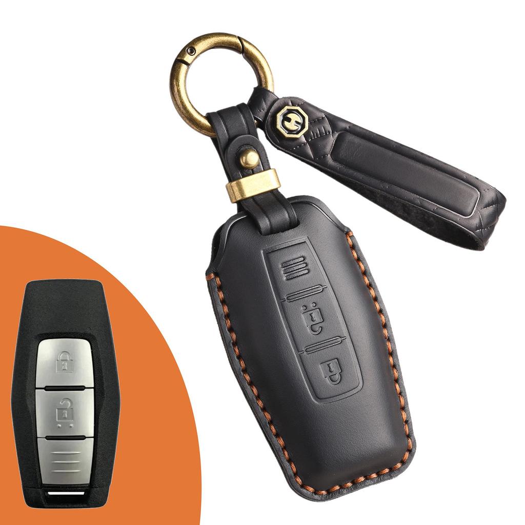 Чехол для ключа из натуральной кожи в стиле ретро для GAC Mitsubishi Outlander