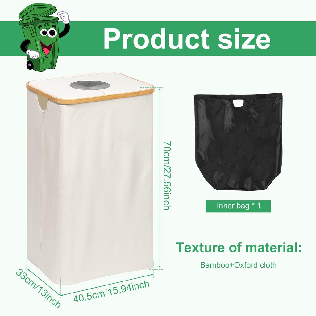 110L Home Recycling Bin Foldable Recycle Storage Container with Reusable Inner Bag For Kitchen Recycle Bottle Cans Glass Cartons