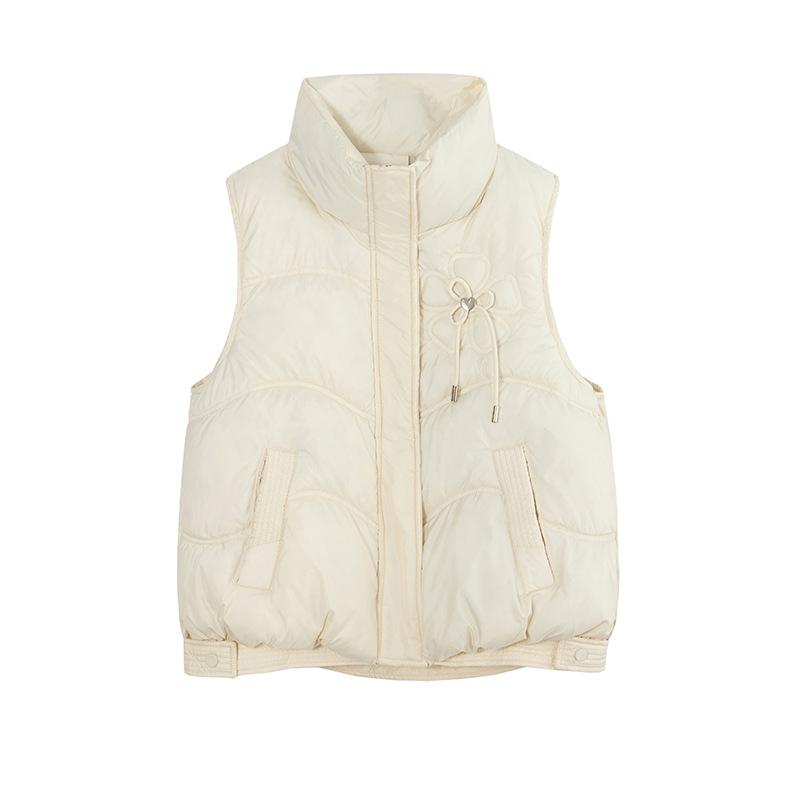 Fashion versatile down cotton vest women's short stand-up collar new cotton vest student wear cotton vest