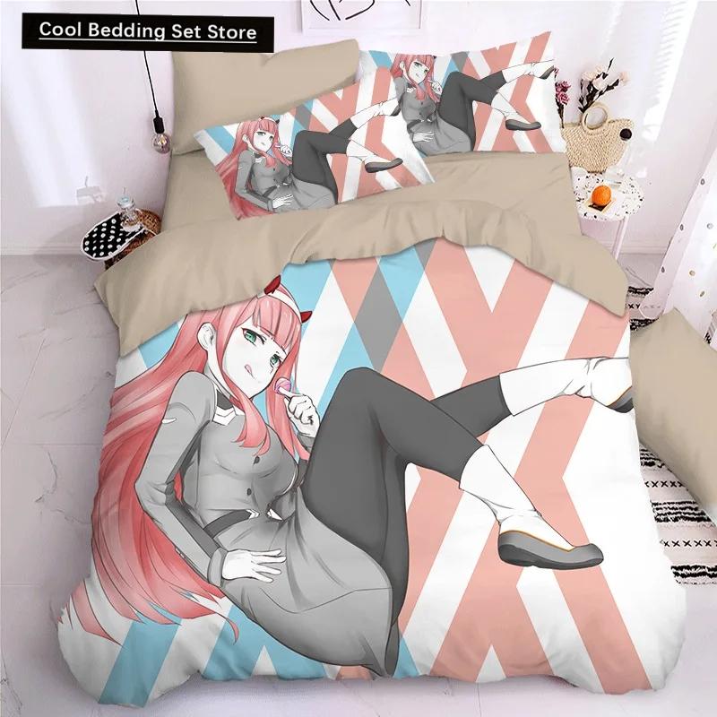 Комплекты постельного белья Darling In The Frank XX, японские аниме-фигурки из игр, напечатанные на 3D-принтере, комплекты пододеяльников Twin Queen King Single Size
