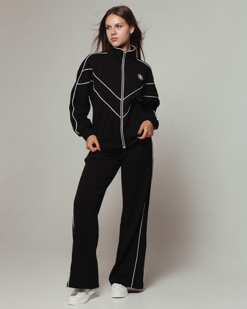 Костюм спортивный женский Samsara 1300 36 черный (кофта, штаны)