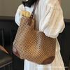 Vacation Popular Women's Bags Contrasting Colors New Straw Woven Large-capacity Armpit Bags Seaside Vacation Beach Bags Shoulder Bags