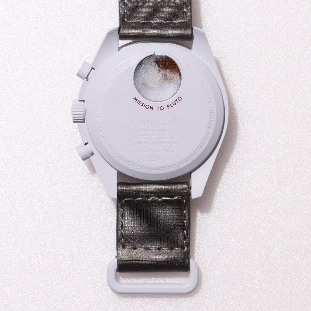 OMEGA SWATCH pluto gift watch Omega Swatch collaboration genuine box with shopper Speedmaster model mission waterproof mission silicone × [with band]