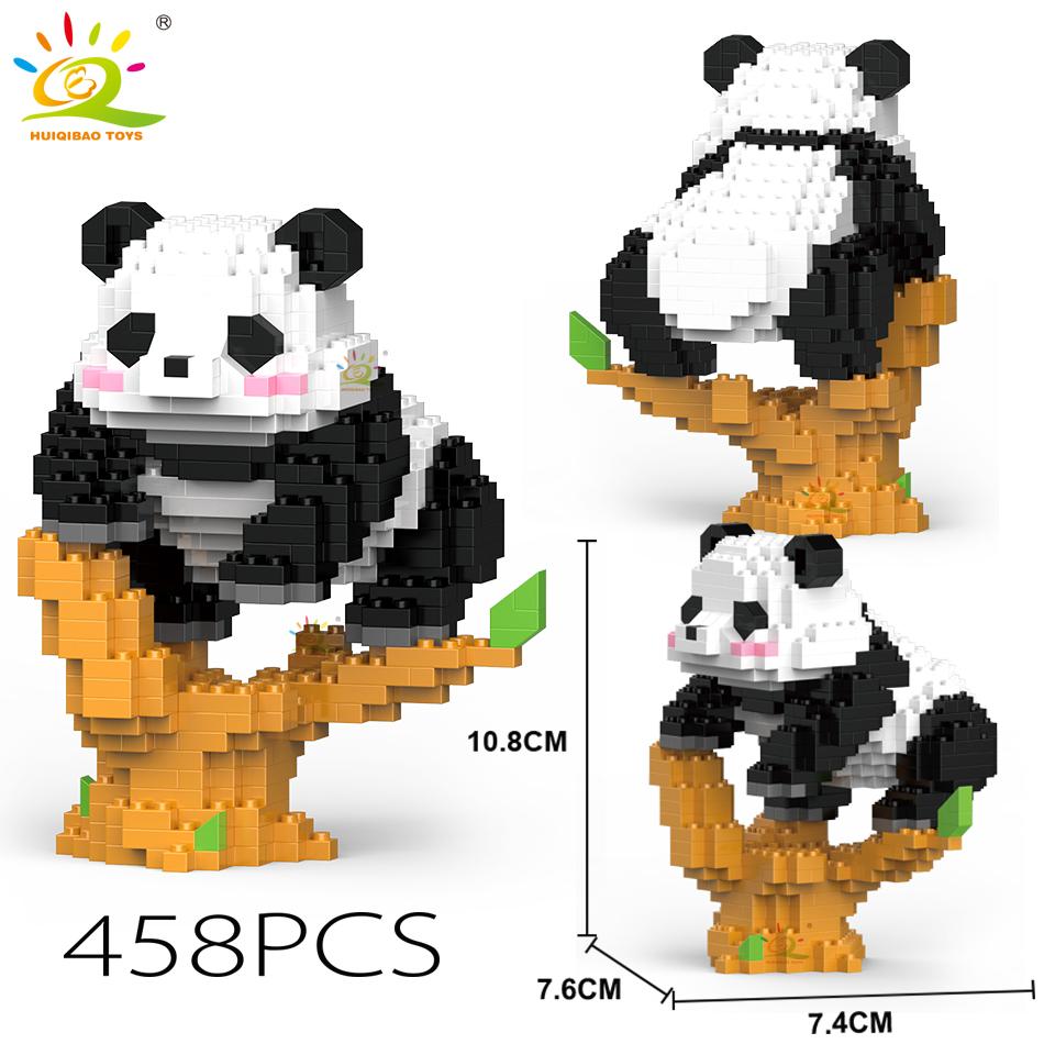 Non-Toxic Mini Cute Panda Micro Building Blocks 3D Diamond Model Animals Bricks Diy City Construction Toys For Children Kids Gift