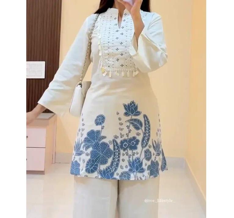 Женский дизайнерский хлопковый слаб курти, брюки и шнур, комплект, индийская болливудская этническая одежда, топ, туника, набор курты