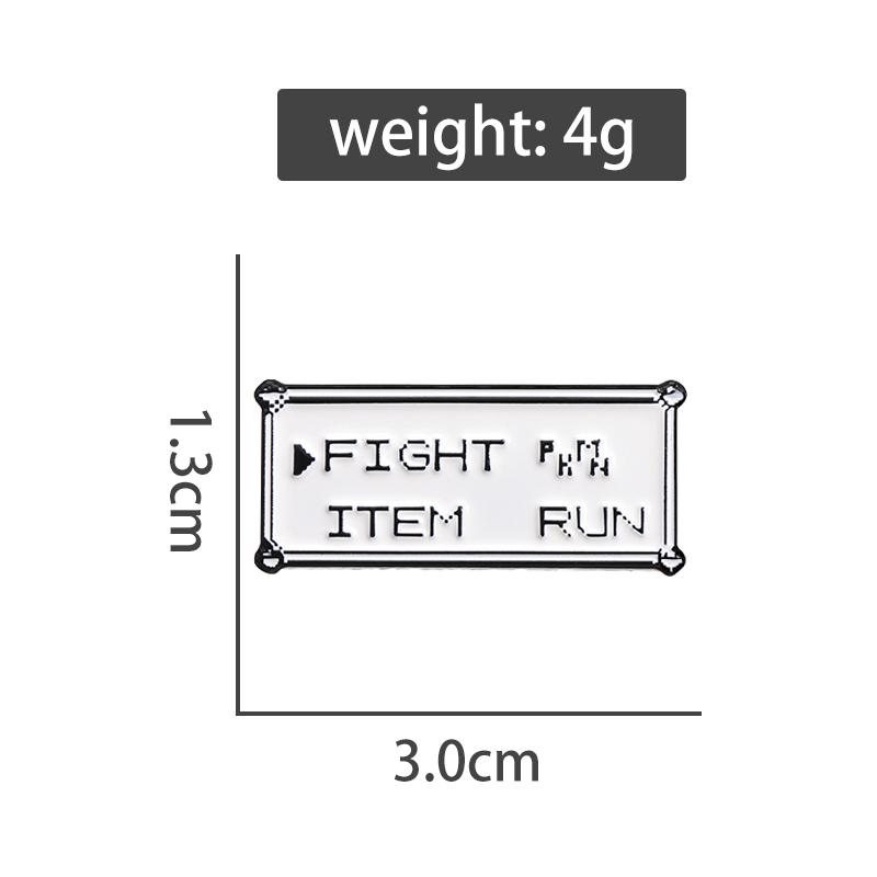Прямоугольные эмалевые значки с текстом на заказ FIGHT ITEM RUN Броши Значки на лацкан Панк Ювелирные изделия Подарок для детей Друзей