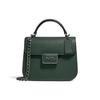 Alie Pebbled Leather Chain Bag, Handbag, Shoulder Bag, Crossbody Bag Small Women's Jungle Green C4820-V5RFT