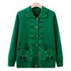 Mom Autumn Sweater Coat Mother-in-law Knitted Cardigan Old Lady Clothes Lapel Winter Clothes Elderly Grandma Sweater