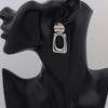Retro Statement Drop Earrings for Women Hollow Out Square Round Dangle Earrings European Geometry Party Jewelry