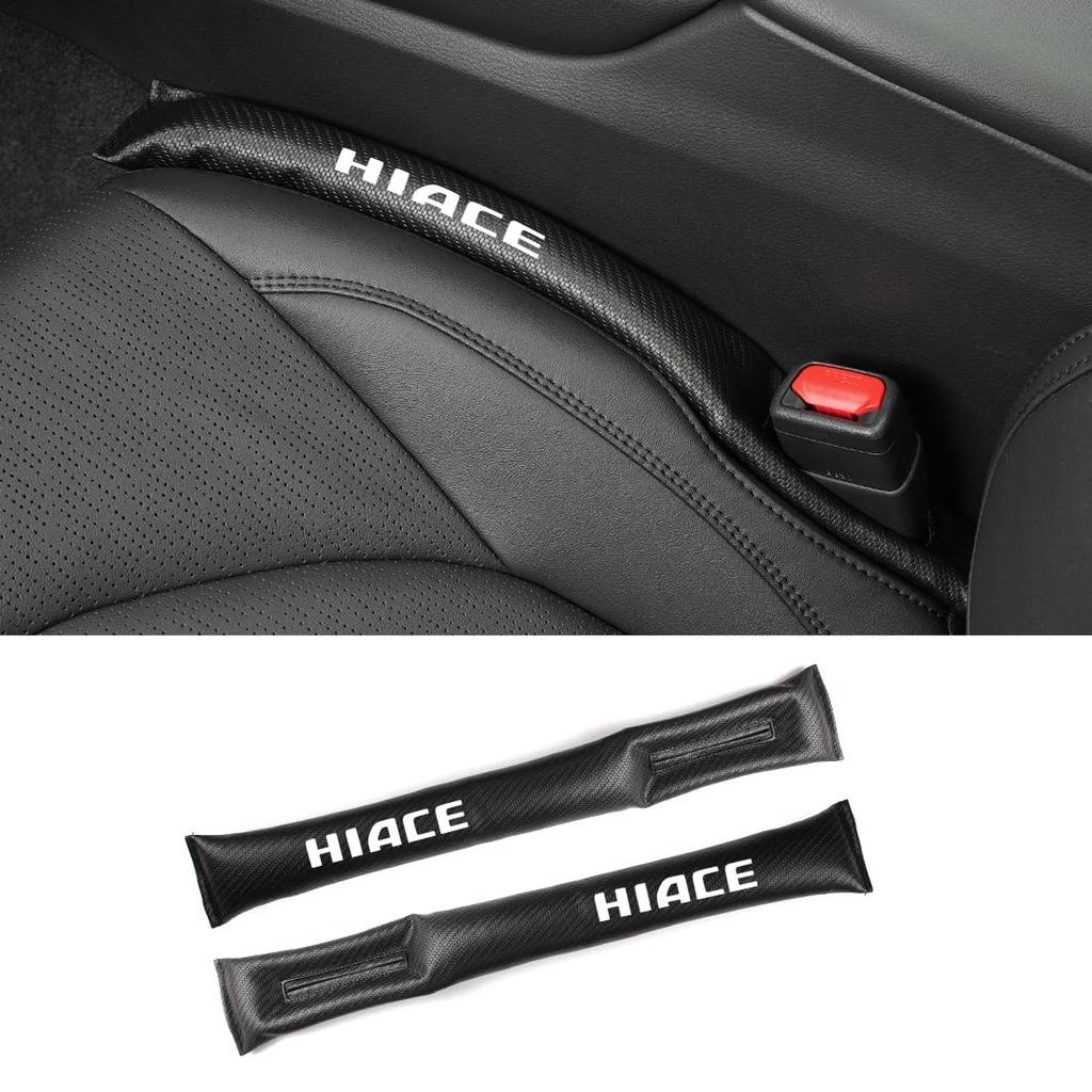 Gap Filler for Hiace 200 Series Custom Seat Side Seat Console Gap Prevents Small Items from Car Interior PU Driver Passenger Symmetrical Logo Set of 2