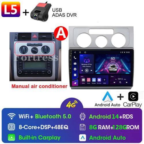 10-дюймовый GPS-навигатор Android Auto для Volkswagen Touran 1 2003 - 2010 Автомобильный радиоприемник Видео Мультимедийный проигрыватель 4G BT Wireless CarPlay