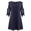 Женское модное повседневное комфортное платье с короткими рукавами и кружевом