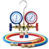 R134a Air Conditioning Pressure Gauge with Hose and Hook 3 Way AC Diagnostic Manifold Gauge Set Freon For R12 R22 R404A R134a