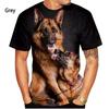Men's Women's Summer Fashion German Shepherd 3D Printing T-shirt Casual Short-sleeved Dog Shirt Tops