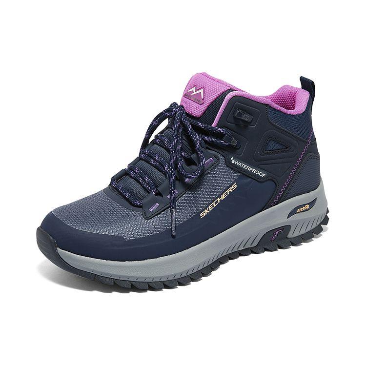 Skechers Универсальные функциональные уличные ботинки средней высоты Женские обувь Синий Фиолетовый 180086-NVPR
