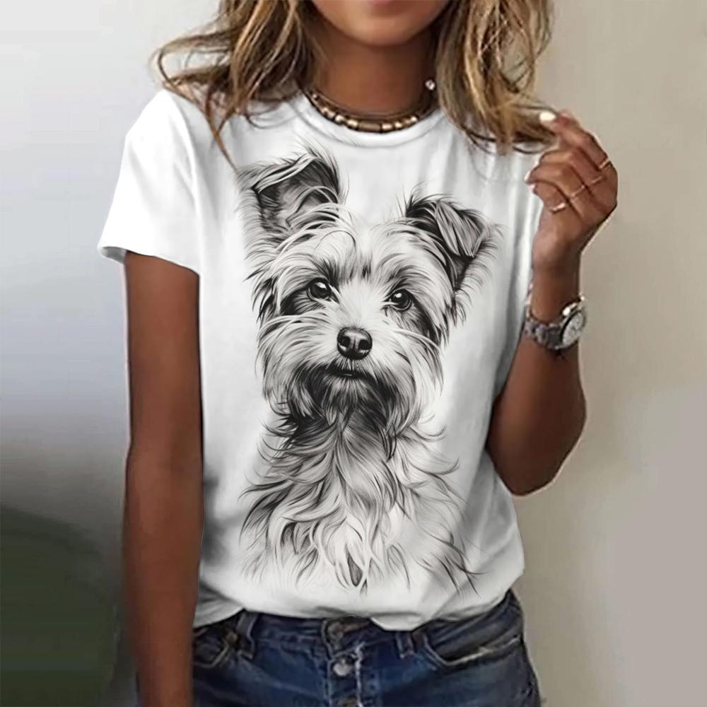 Женская футболка с принтом кота, повседневная футболка с коротким рукавом и 3D-принтом, модная уличная одежда, свитер с круглым вырезом, летняя женская свободная одежда