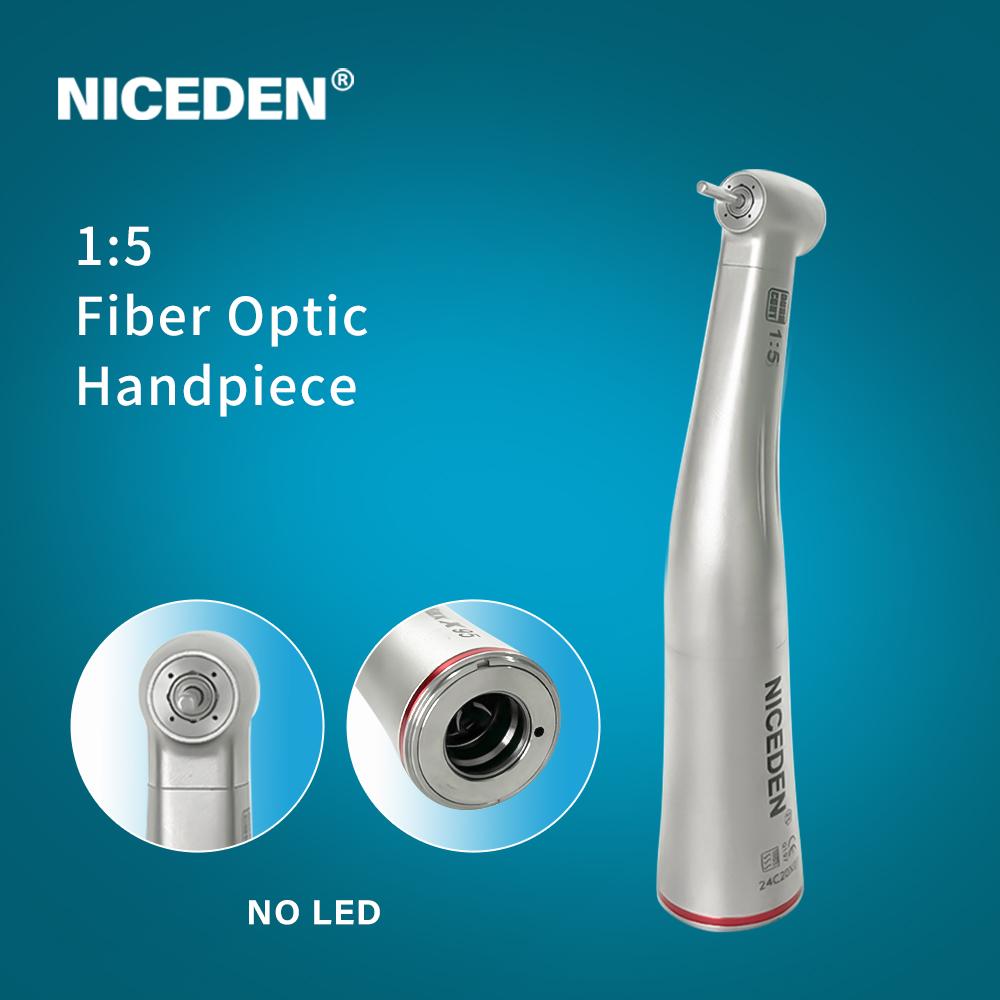 TI Max X95L Dental 1:5 Speed Increasing Red Ring Contra Angle Handpiece with Optic Fiber Stainless Titanium Body for FG Bur