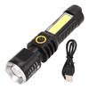Telescopic Flashlight Strong Light TYPE C Charging Black with Silver Ring Telescopic Torch for