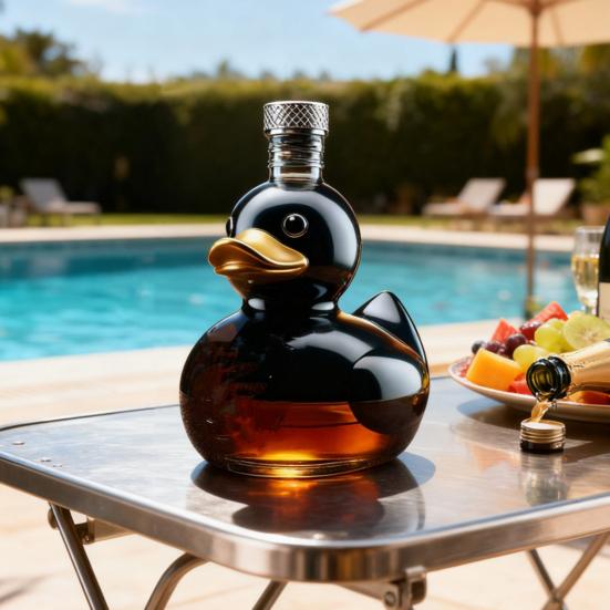 Стеклянная бутылка для виски в форме утки, графин-животное, забавная бутылка для вина в форме утки, вместимость 100 мл, художественный графин, украшение для бара, дома, офиса