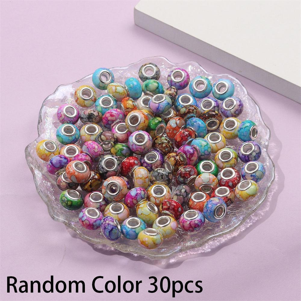 30/50/100 шт. Большие отверстия европейских цветных смоляных бусин Европейский кулон браслет ожерелье DIY браслет ожерелье ручка изготовление ювелирных изделий