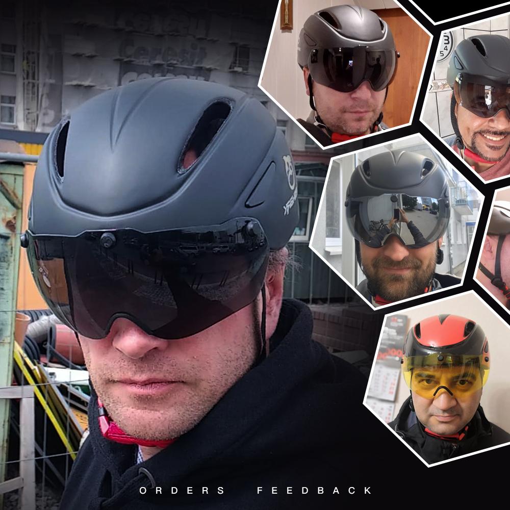 Queshark Велосипедный шлем со съемными линзами, MTB велосипедный шлем для мужчин и женщин, защитная крышка для езды на велосипеде S, размер 52-58 см