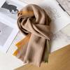 100 Literary and Simple Pure Wool Scarves for Women's Autumn and Winter High-end New Versatile Knitted Scarves Brown