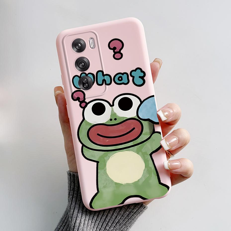 Чехол для OPPO Reno 12 Pro Милый Мультяшный Медведь Лягушка Задняя Крышка Матовый Силиконовый Мягкий Чехол для Телефона Для OPPO Reno 12 Reno12 Pro 5G Fundas