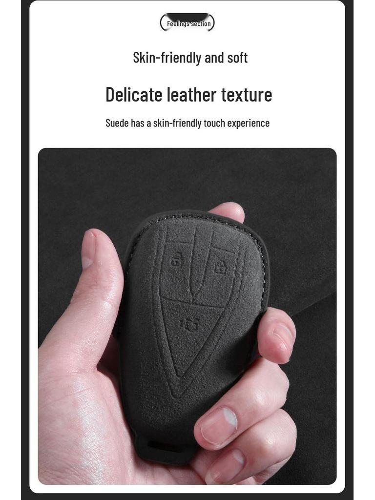 Чехол для смарт-ключа Changan SL03, темно-синяя натуральная кожа для UNI-K/T & UNI-V