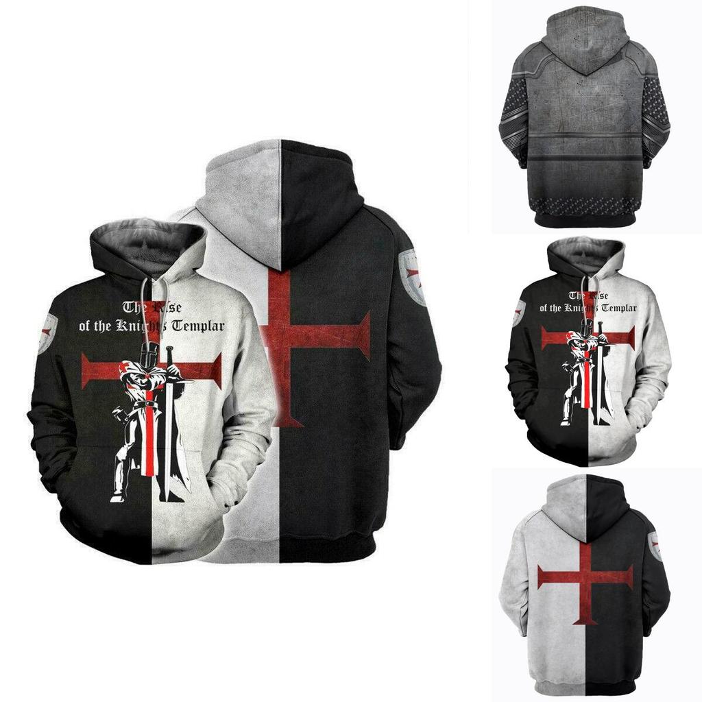 Vibrantly Designed Unisex Knights Templar Cosplay 3d Print Pullover Casual Sweater